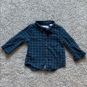 Zara Baby Boy Plaid Flannel 6/9 Months